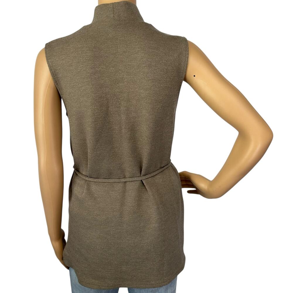 Zara Soft Pique High Neck Top Tan Taupe Sleeveless Size S - Picture 8 of 15